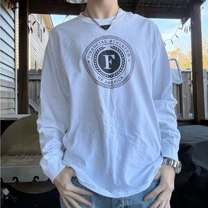 Cool vintage y2k 2000s white and black Financial Athletes men’s t-shirt!
